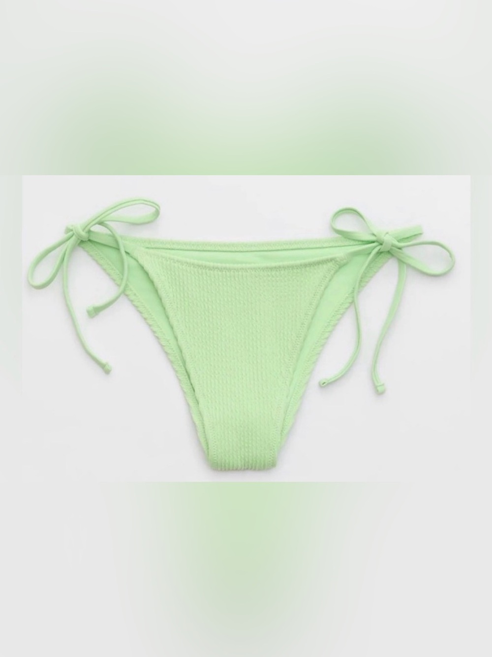 NWT Aerie Crinkle Cheekiest Tie Bikini Bottom in Mint Green - Sz XL